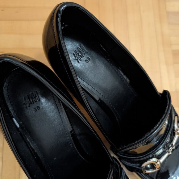 BLACK CHUNKY BLOCK HEELS - Picture 4 of 6